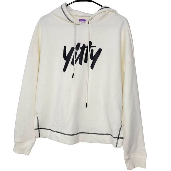 Fabletics Yitty Major Label Cream Contrast Stitch Fleece Hoodie M - Picture 4 of 6